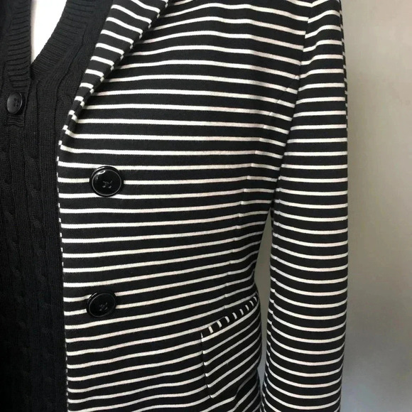 Part Two Black and White Striped Crop Blazer - Picture 5 of 10
